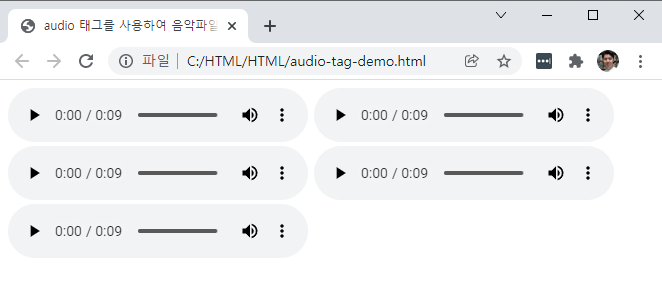오디오 태그 Chrome